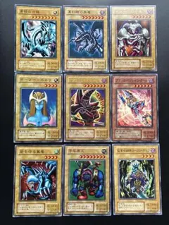 当時物】遊戯王 2期 スーパーレア他 7枚セット（三魔神・青眼の究極竜