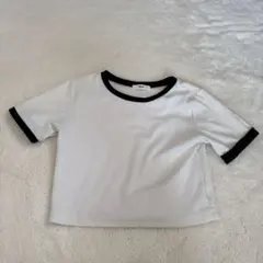 WEGO リンガーTシャツ ホワイト ブラック 半袖のサムネイル