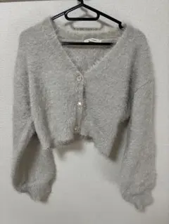 W closet グレー クロップドカーディガン　ラメのサムネイル