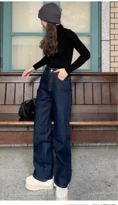ワイドデニムパンツ