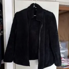 黒 フリース ジャケット ジップアップ
