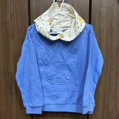 ポケモン モンポケ トレーナー フード総柄エンボス加工パーカー 110cm