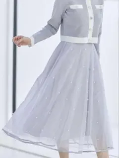 tocco closet トッコクローゼット⭐︎パール付きチュールフレアスカートのサムネイル