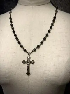 y2k necklace cross ヘマタイト　十字架　archive 希少