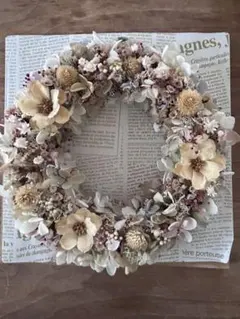 シャンパンカラーリース　ハンドメイド作品