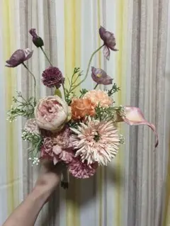 アーティシャルフラワーブーケ ブライダル ウエディング 花束 ブートニアセット