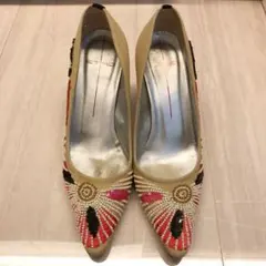 パンプス　エトロ　パーティーシューズ　ETRO 37 ビーズのサムネイル