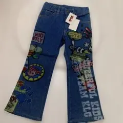 グラフィティデザイン デニムフレアパンツ KLC 100cm