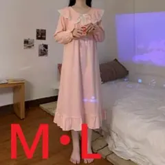 81②ピンク ナイトウェア・ルームウェア・ネグリジェ ・パジャマ・M・L