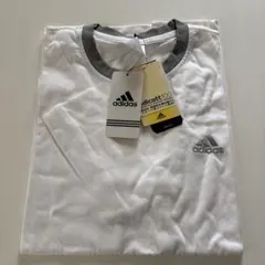 未使用アディダスadidasワンポイントTシャツ白×グレーO