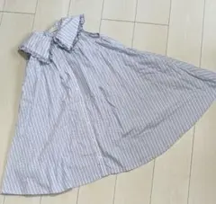 センスオブワンダー　130　ストライプ　ボーダー　ワンピース　リバティ　青　白