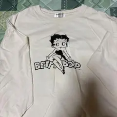 Betty Boop ベティ・ブープ 長袖Tシャツ Mサイズ クリーム色