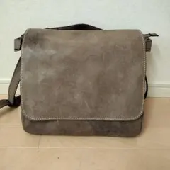 本革 フラップショルダーバッグ- 2way