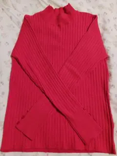 RANAN［アンチピリング］袖ボタンハイゲージニット　オレンジ色