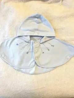 familiar 水色 フード付きポンチョ　60-90