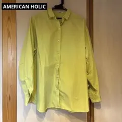 AMERICAN HOLIC 長袖シャツ イエロー ライムグリーンのサムネイル