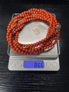 希少　天然珊瑚　本珊瑚　赤珊瑚　サンゴ　ネックレス　コーラル 　silver刻印のサムネイル