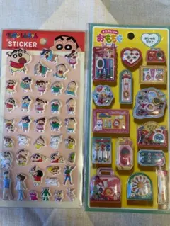 たのしいおもちゃシール　 おしゃれセット　クレヨンしんちゃんぷっくりステッカー付