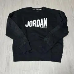 ジョーダン JORDAN ロゴ スウェット 黒 ナイロン切替 袖デザイン
