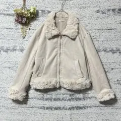 アクシーズファム　ランダムファースエードコート　ベージュ　Mサイズ　ジャケット