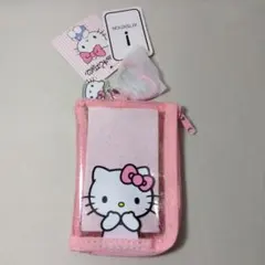 ハローキティ ラメ ビニールポーチ　カラビナ付き