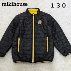 ​【美品】ミキハウス リバーシブル中綿ジャンパー 130 ブラック イエローのサムネイル