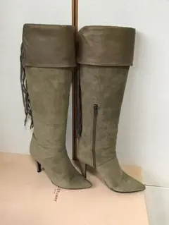 ☆ダイアナ フリンジ付きロングブーツ(スェード&レザー)☆サイズ24