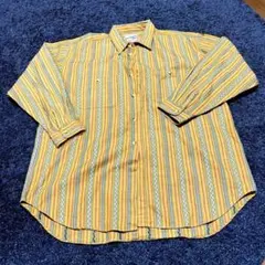 メンズ　日本製　Lサイズ　ストライプシャツ ネルシャツ　綿100% 春夏に◎