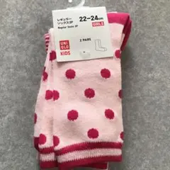 新品　ユニクロ　靴下　22 23 24ソックス　子供　キッズ 女の子　2足組