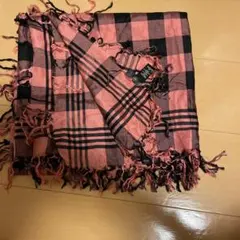 Paul Smith ピンクと黒のチェック柄ストール