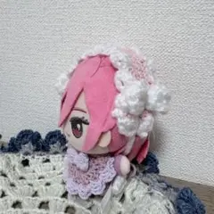2点セット　ぬい服　ヘッドドレス　スタイ　ピンク　パープル　白　ちびぐるみ