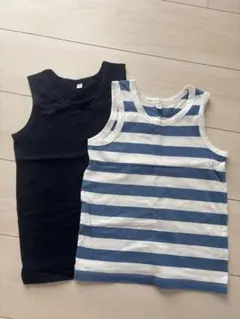 無印良品　タンクトップ 紺、青白はボーダー2枚セット サイズ120