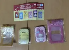サンリオキャラクターズ　スクエア缶バッジ&カバー　マイメロディー　ポムポムプリン