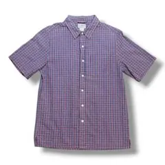 00s L.L.Bean シアサッカー 半袖チェックシャツ エルエルビーンのサムネイル