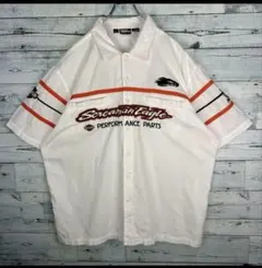 ハーレーダビッドソン 全刺繍 刺繍ロゴ 袖刺繍ロゴ 半袖シャツ XL