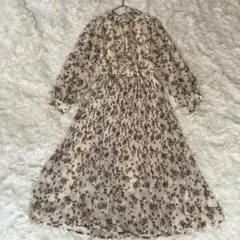 INGNI シースルー袖付き 花柄ロングワンピースMサイズ