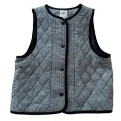 【新品未使用】Samansa Mos2 キルティングベスト　チェック/ブラック