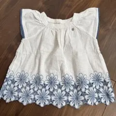 petit main 半袖ブラウス 110サイズ 花柄刺繍