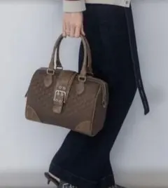 【処分価格】 JEANASIS ジャガードモノグラムボストンバッグ　2wayのサムネイル