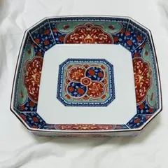 【未使用】陶峰作 金彩 色絵 八角大鉢 26cm 古伊万里様式 盛鉢 大皿