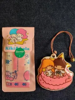 レトロ　キキララ　当時物　キーホルダー　未開封絆創膏　まとめてサンリオ1976のサムネイル
