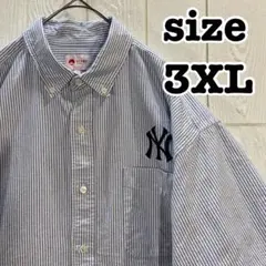 3XL 超オーバーサイズ　ビームス MLB ヤンキース 別注 ボタンダウンシャツのサムネイル