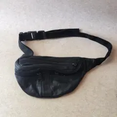 黒 本革 ウエストポーチ