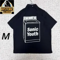 『ヒステリックグラマー』　半袖シャツ　ソニックユース　バックプリント　黒　【M】
