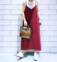 レプシィム 前後 2way ロング キャミワンピース パープル フリーサイズ