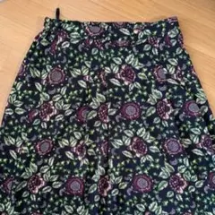 LAURA ASHLEY フレアスカート 花柄 ネイビー サイズ13