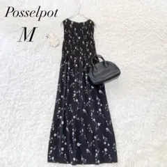 ロングワンピース/M/ノースリーブ/総柄/花柄/フレア/Posselpotのサムネイル