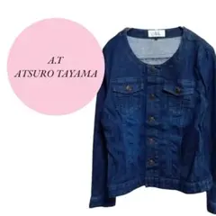 【アツロウタヤマ】 ATSURO TAYAMA♡ノーカラージャケット【36】青系
