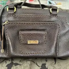 美品】 トッズ ハンドバッグ 肩掛け 鍵 保存袋付き キャメル ロゴ