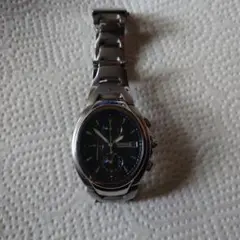 セイコー クロノグラフ 腕時計 ブラック…2月バッテリー交換済